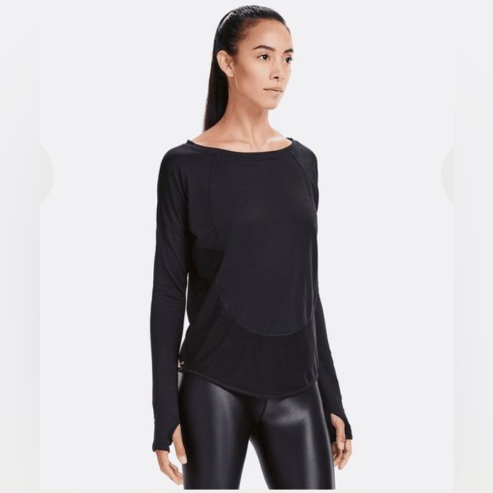 ALALA cool down tee M black long sleeve top shirt